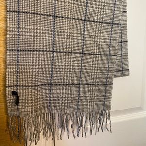 Enzo Mantovani cashmere scarf- plaid, long, grey
